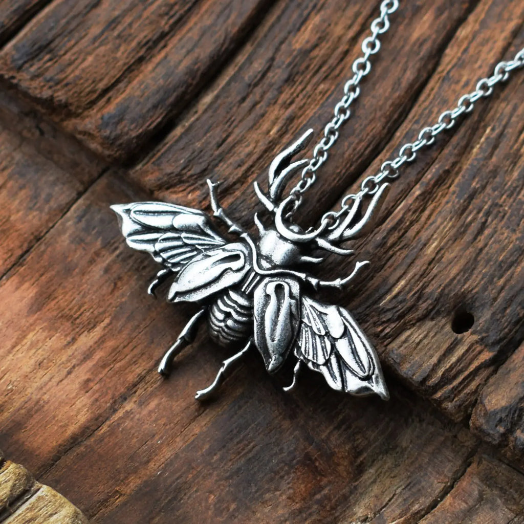10PCS Scarab Pendant Animal Vintage Chain Punk Beetle Necklace For Women Men Jewelry