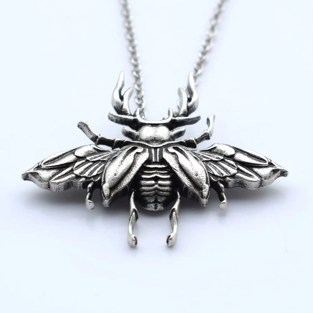 10PCS Scarab Pendant Animal Vintage Chain Punk Beetle Necklace For Women Men Jewelry