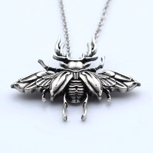 10PCS Scarab Pendant Animal Vintage Chain Punk Beetle Necklace For Women Men Jewelry
