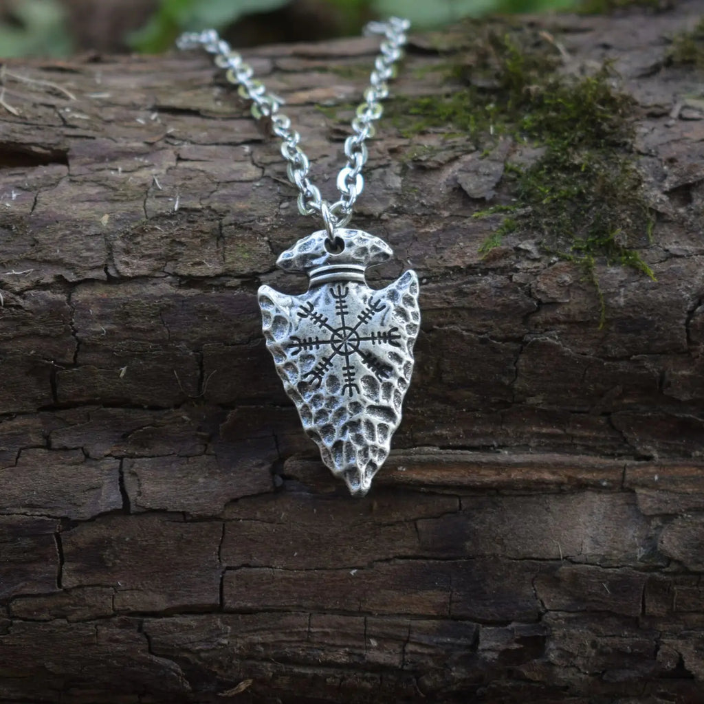 12PCS Nordic Viking Vegvisir Rune Pendant Retro Stone Spearhead Men Necklace Viking Amulet Jewelry