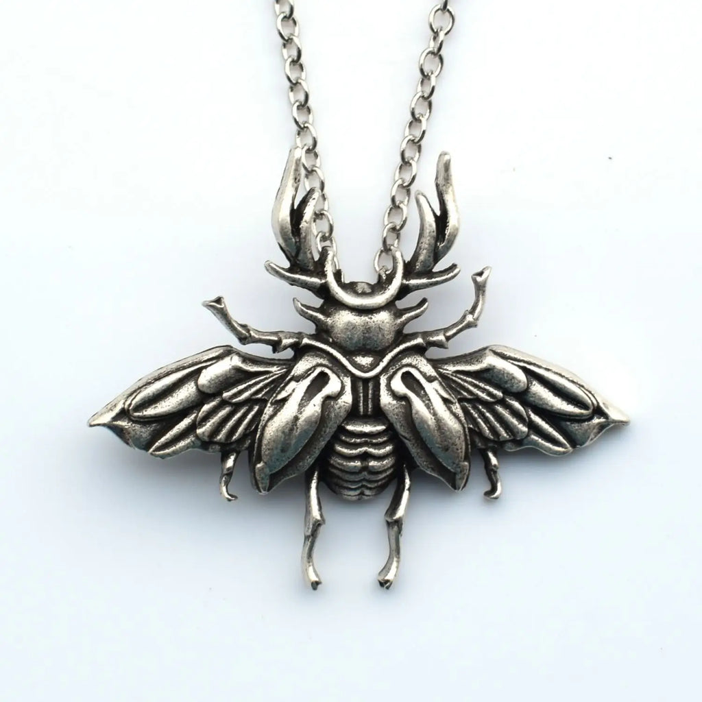 10PCS Scarab Pendant Animal Vintage Chain Punk Beetle Necklace For Women Men Jewelry